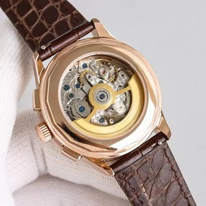 Montre mécanique chronographe pour homme, boîtier or rose, cadran blanc, bracelet en cuir de luxe, étanche, nouvelle collection 2026, vente chaude - Product Image 4