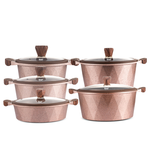 Juego de Ollas RAF Antiadherentes con Tapas de Vidrio, Cuerpo de Aluminio, Compatible con Estufas de Gas e Inducción R.80004 RAF Cookwar - Product Image 1