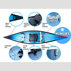 Venta de Barcos de Pesca Económicos para el Océano, Barcos de Pesca <span class=keywords><strong>Usados</strong></span> Fáciles de Maniobrar, <span class=keywords><strong>Kayak</strong></span> de Pesca Ligero para Río - Product Image 5