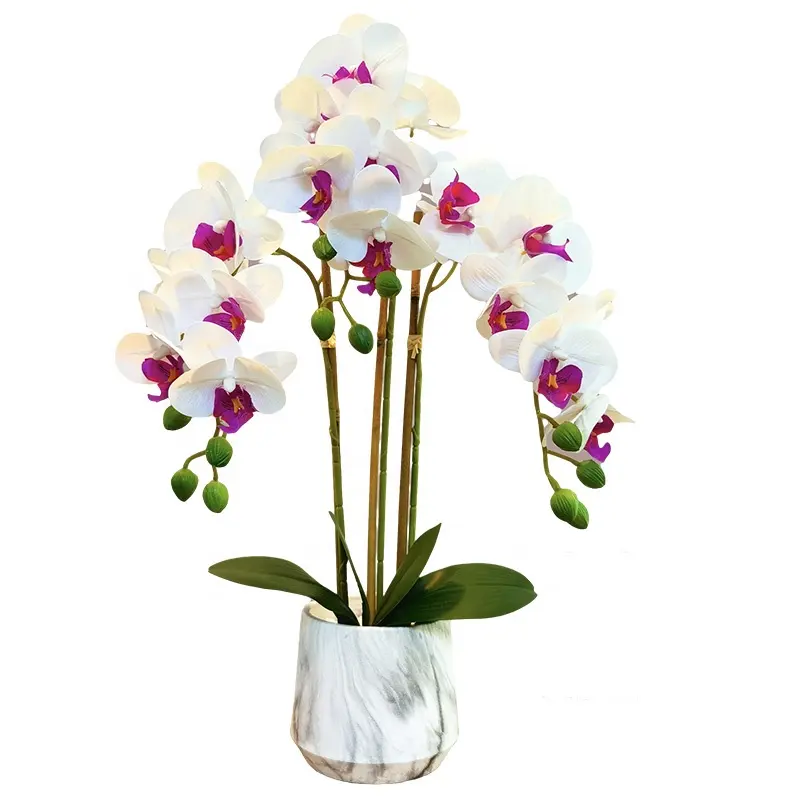 Groothandel Kunstmatige Vlinder Orchidee Bloem Real Touch Orchidee Plant Kunstbloemen Met Pot Orchidee Met Vaas