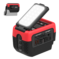 Inverter Gelombang Sinus Murni Fase Tunggal 240W 3 Port USB QC Ringan Pengisi Daya Cepat 7A 120V AC 600LM LED Laptop Baterai 18V