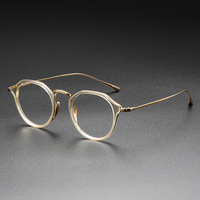 KMN1113 Nouvelles lunettes de vue japonaises 100% fabriquées à la main en acétate pur et titane, de qualité supérieure et luxueuses