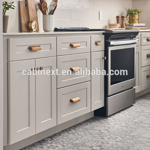 أثاث منزلي حديث خزانة مطبخ RTA مفككة باللون الرمادي الأبيض - Product Image 3