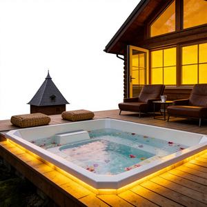 Piscine et SPA en fibre de verre écologiques, directement de l'usine, avec jets personnalisables, éclairage LED, résistants aux UV, pour enfants et maisons de luxe - Product Image 1