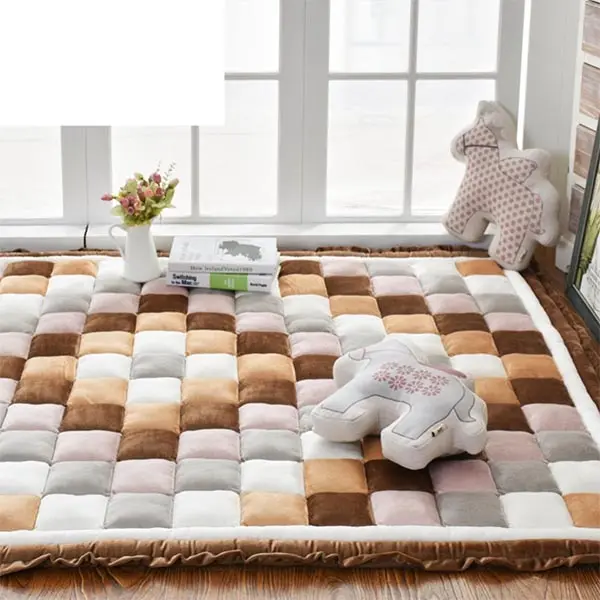 Korean thicken short plush non-slipping blanket bed table crawling mat tatami mattress carpet