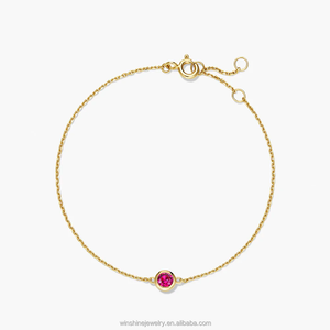 Pulseras <span class=keywords><strong>de</strong></span> Oro Real <span class=keywords><strong>de</strong></span> 14K con Dijes <span class=keywords><strong>de</strong></span> Piedras <span class=keywords><strong>de</strong></span> Nacimiento, Diseño Personalizado DIY para Mujer, con Diamantes, Esmeraldas y Zafiros <span class=keywords><strong>de</strong></span> 3mm, 6-7 Pulgadas - Product Image 2