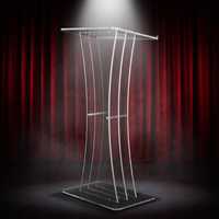 18 "W X 12" D X 42.5 "H Durable Acrylique Podium Plexiglas Église Chaire École Pupitre Événement Réception Hôtesse Stand Bureau Usine