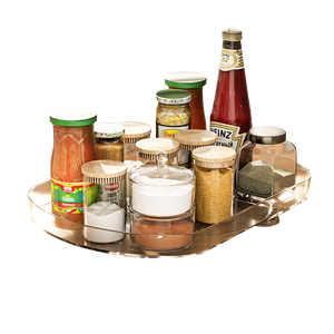 Organizador de tocadiscos Lazy Susan, organizador de latas giratorias de plástico transparente para <span class=keywords><strong>nevera</strong></span>, <span class=keywords><strong>bandeja</strong></span> de almacenamiento <span class=keywords><strong>giratoria</strong></span> para bebidas - Product Image 5