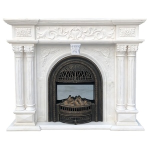 Soporte de Tv Foshan para interiores <span class=keywords><strong>Chimenea</strong></span> <span class=keywords><strong>eléctrica</strong></span> independiente Envolvente de mármol blanco natural con precio de puerta a puerta - Product Image 1