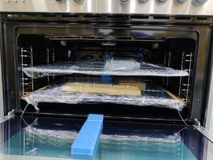 Cuisinière à convection électrique <span class=keywords><strong>et</strong></span> à <span class=keywords><strong>gaz</strong></span> autonome avec <span class=keywords><strong>four</strong></span>, 5 brûleurs, en acier inoxydable, pour usage domestique - Product Image 6