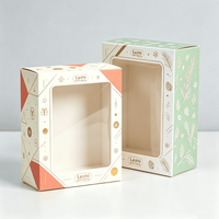Caja de Cartón Navideña Ecológica con Ventana Transparente, Empaque de Papel Resistente para Recuerdos Culturales y Creativos