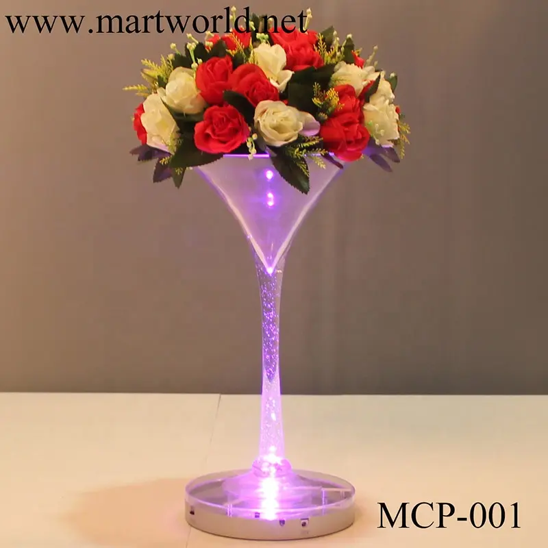 transparentes cocktail glas vase blumenständer hochzeitstisch tafelaufsatz für hochzeit braut und bräutigam dekorationen (MCP-001)