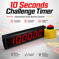 GANXIN Genauer 10-Sekunden-Challenge-Spiel-Timer mit 2,3 Zoll LED-Digitalanzeige und Kabelgebundenem Druckknopf für Start, Pause und Reset