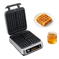 Máquina para Hacer Waffles en Oferta, con Tapa Magnética, 5 Programas de Cocción, Control de Temperatura NTC, 1400W, Compacta, para Encimera