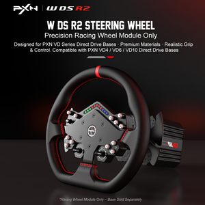 Volant de course en cuir PXN W <span class=keywords><strong>DS</strong></span> R2 en alliage d'aluminium avec palettes de changement de vitesse à effet Hall 300 mm pour base de volant VD - Product Image 2