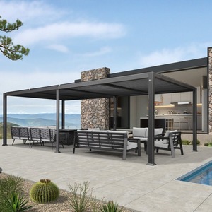 Pergola bioclimatique motorisée en aluminium contrôlée par l'application Tuya, avec activation vocale compatible <span class=keywords><strong>Alexa</strong></span> <span class=keywords><strong>et</strong></span> Google Home pour balcon - Product Image 1