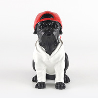 Statue de chien en résine de style nordique Evelyn, sculpture animale pour la décoration de la maison, du salon, de la bibliothèque