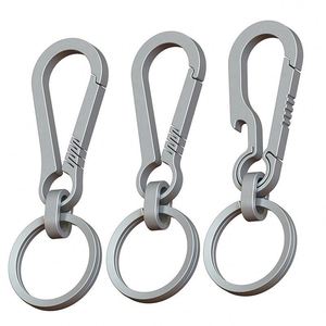 Titanium Alloy Car <b>Keychain</b> Manufacturer Wholesale K6-1 <b>Personalized</b> Creative Simple Men's Women's Waist Chain Ring - Product Image 2