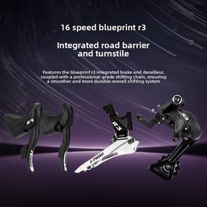 Vélo de course Lanling Thunder 16 vitesses en alliage d'aluminium ultra-léger pour gravier, avec passage de câbles entièrement interne et freins à disque doubles - Product Image 3