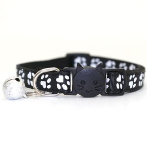 <span class=keywords><strong>Collar</strong></span> ajustable de nailon con estampado de pata de gato, para mascotas, con campana - Product Image 6