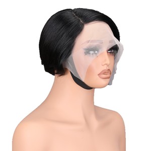 Parrucca Coolhair Trasparente con Frontale in Pizzo, <span class=keywords><strong>Capelli</strong></span> Remy Brasiliani, Bob Corto Liscio per Donne, Densità 200%, con Baby Hair - Product Image 5
