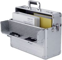 Grande mallette de vol pour chariot mallette de pilote en cuir d'aluminium avec roues espace pour ordinateur portable deux serrures à combinaison-OEM/ODM personnalisable