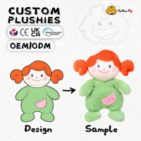 Poupée en peluche humanoïde mini adorable personnalisée OEM, design de dessin animé, vente en gros, cadeaux pour enfants et promotionnels, faible MOQ