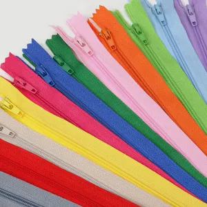 Custom size 3# colored nylon closed end zipper