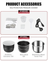 Cuisinière à riz électrique multifonctionnelle 12-en-1 avec écran LED intelligent en acier inoxydable