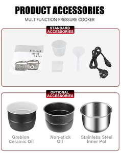 Olla arrocera eléctrica multifuncional 12 en 1 con pantalla LED inteligente y cuerpo de acero inoxidable - Product Image 4