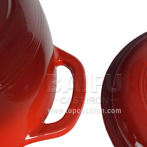 Utensilios de cocina de <span class=keywords><strong>Ron</strong></span> fundido, Horno Holandés de hierro fundido esmaltado rojo, 3 cuartos de galón, cazuela resistente de 6 cuartos de galón - Product Image 6