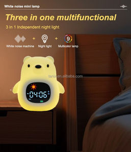 Reloj de Mesa Inteligente con Diseño de Oso para Niños, con Luces Nocturnas de Colores Cambiantes, Entrenamiento para Dormir, Ruido Blanco y Alarma - Product Image 5