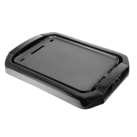 Grill électrique réversible antiadhésif pour barbecue d'intérieur avec plaque de cuisson double face et surface de cuisson côtelée
