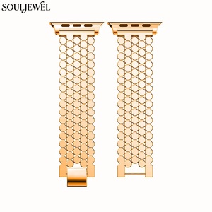 Bracelet de montre à texture écaille de poisson compatible avec <span class=keywords><strong>Apple</strong></span> <span class=keywords><strong>Watch</strong></span>, bracelet en acier inoxydable, livraison directe d'usine - Product Image 4
