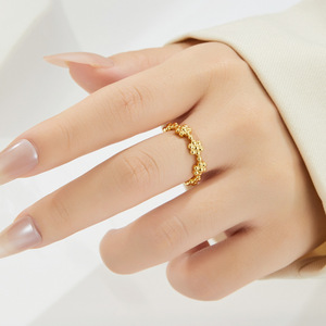 Floral Open <b>Ring</b> <b>Adjustable</b> Index Finger <b>Ring</b> For Daily Wear Unisex Jewelry R17881 - Product Image 2