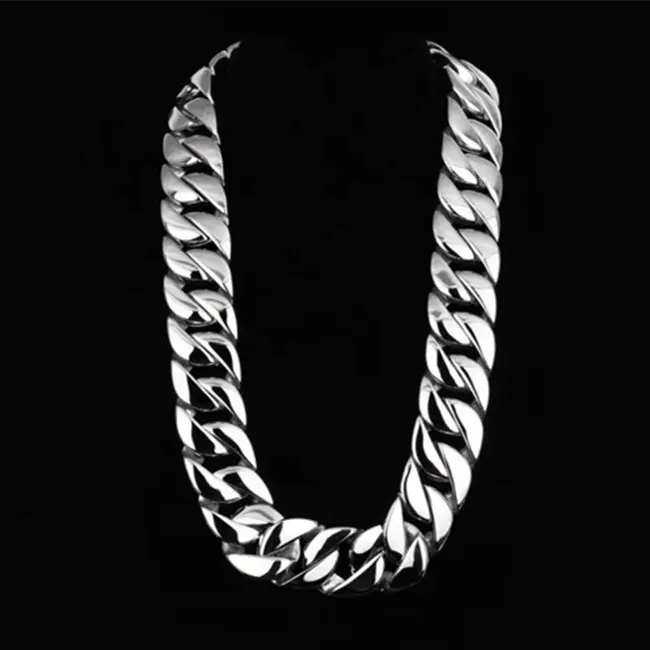 Punk Jewelry 30mm/32mm Width Funky Stainless Steel Solid Super Big Curb Cuban Link Large Chain Necklace