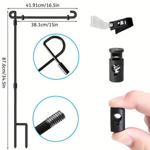 Supporto per asta per bandiera da giardino Premium per tutte le stagioni bandiere in metallo verniciato resistente alle intemperie - Product Image 2