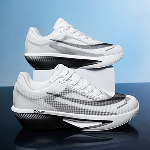 Luxury Mens Marathon Racing Shoes Breathable Mesh Upper Carbon Plate PU Anti Slip Sole Large Size Speed <strong>Running</strong> Shoes - Product Image 2