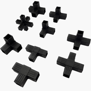 8 raccordi quadrati per tubi – Connettore a 3 vie per tubi quadrati da 50,8 mm OD per ringhiere recinzioni guardrail terminali morsetti