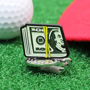 Abd doları yaka rozeti altın Golf kap klip işaretleyici yüksek kaliteli Metal alaşım iş hediyeler toptan özelleştirilmiş