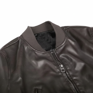 Chaqueta Bomber Larga de Cuero Genuino Desgastado con Cuello Alto para Mujer, Chaqueta de Moda para Hombre, Cortavientos, Transpirable y Calefactable - Product Image 1