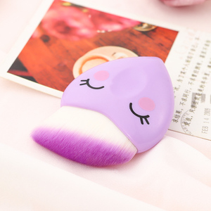 Brocha de maquillaje kabuki para mujer, brocha de maquillaje kabuki suave, portátil, pequeña, con diseño de corazón de amor púrpura, herramienta cosmética de viaje, nueva moda - Product Image 6
