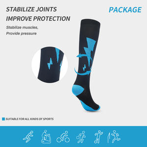 Chaussettes de compression pour la course à pied et l'entraînement, séchage rapide, en nylon élastique, pour jeunes (18-40 ans), color block, sport et fitness - Product Image 3