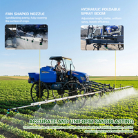 Pulverizador Agrícola Autopropulsado de 4 Ruedas para Campo, Jardín, Maíz, Pesticidas, con Brazo Hidráulico para Fumigación Agrícola