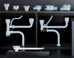 Kit di <span class=keywords><strong>Scarico</strong></span> Flessibile Espandibile per <span class=keywords><strong>Lavello</strong></span> da <span class=keywords><strong>Cucina</strong></span> 1 1/2" e 1 1/4" Tutto-in-Uno per <span class=keywords><strong>Lavello</strong></span> a Doppia Vasca, Design <span class=keywords><strong>Salvaspazio</strong></span> - Product Image 1