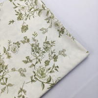 Fournisseur direct d'usine, tissu 100% polyester personnalisé, écologique, imprimé avec un motif floral, imitation lin pour vêtements de filles