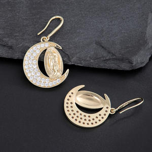 إكسسوارات أنيقة + طقم مجوهرات بدلاية على شكل قمر قلادة مادونا مطلية بالنحاس والذهب - Product Image 5