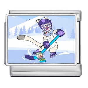 Abalorios <span class=keywords><strong>de</strong></span> Acero Inoxidable con Diseño <span class=keywords><strong>de</strong></span> Mascota <span class=keywords><strong>de</strong></span> los Juegos Olímpicos <span class=keywords><strong>de</strong></span> <span class=keywords><strong>Invierno</strong></span>, <span class=keywords><strong>Deportes</strong></span> <span class=keywords><strong>de</strong></span> Competición <span class=keywords><strong>de</strong></span> Esquí, Compatibles con Pulseras <span class=keywords><strong>de</strong></span> 9mm, para Hacer Joyería DIY - Product Image 2