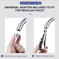 Accessoire de robinet de cuisine de petite taille Double mise au rebut à trois vitesses pressurisé pommeau de douche universel anti-éclaboussures salle de bain moderne