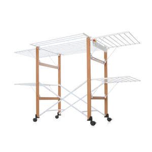 Séchoir à linge réglable en aluminium et nylon, pliable, à pousser et tirer, pour porte - Product Image 1